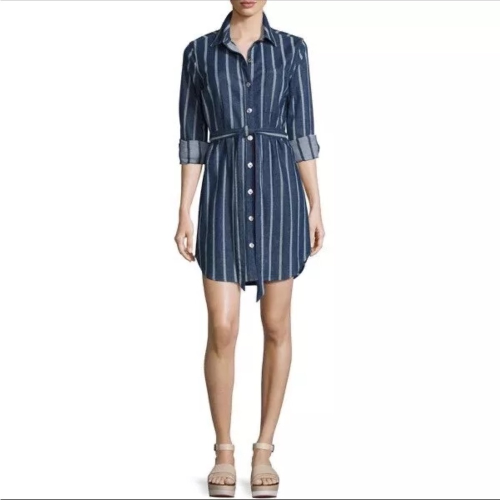 7 For All Mankind Striped Denim Dress